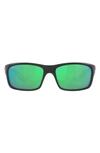 Costa Del Mar Jose Pro 62mm Polarized Rectangular Sunglasses In Matte Black