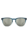 Costa Del Mar Sullivan 53mm Mirrored Polarized Square Sunglasses In Teal