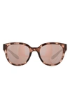 Costa Del Mar Salina 53mm Mirrored Polarized Rectangular Sunglasses In Silver Mirror