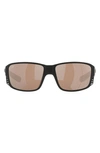 COSTA DEL MAR COSTA DEL MAR PARGO 60MM MIRRORED POLARIZED SQUARE SUNGLASSES