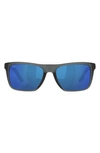 Costa Del Mar Mainsail 06s9107 910705 55 Rectangle Polarized Sunglasses In Blue