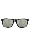 Costa Del Mar Mainsail 55mm Mirrored Polarized Rectangular Sunglasses In Silver Mirror
