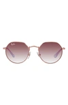 Ray Ban Ray-ban Kids' Jack 47mm Gradient Irregular Sunglasses In Rose Gold