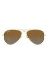 Ray Ban Ray-ban Kids' Junior Aviator 52mm Gradient Polarized Pilot Sunglasses In Gold Flash