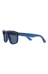 Ray Ban Boyfriend Reverse 56mm Square Sunglasses In Transparent Navy Blue