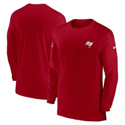 Nike Men's Dri-fit Sideline Coach (nfl Tampa Bay Buccaneers) Long-sleeve Top In Red