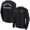 FANATICS SIGNATURE UNISEX FANATICS SIGNATURE BLACK TEXAS TECH RED RAIDERS SUPER SOFT PULLOVER CREW SWEATSHIRT