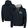 Dunbrooke Men's Navy Tennessee Titans Craftsman Thermal-lined Full-zip Hoodie In Navy