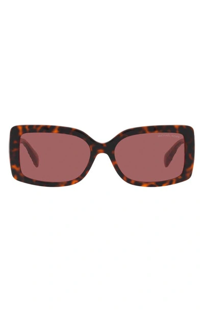Michael Kors Corfu 56mm Rectangular Sunglasses In Dark Tort