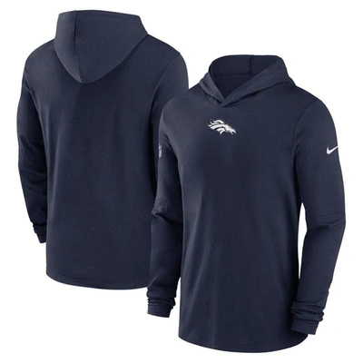 Nike Denver Broncos Sideline Menâs  Men's Dri-fit Nfl Long-sleeve Hooded Top In Blue