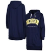 GAMEDAY COUTURE GAMEDAY COUTURE NAVY MICHIGAN WOLVERINES TAKE A KNEE RAGLAN HOODED SWEATSHIRT DRESS