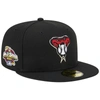 New Era Men's  Black Arizona Diamondbacks Alternate Logo 2001 World Series Team Color 59fifty Fitted In Black