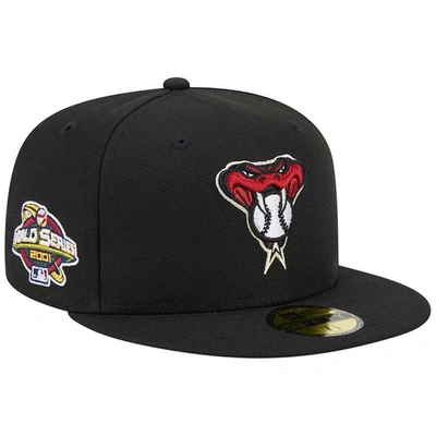 New Era Men's  Black Arizona Diamondbacks Alternate Logo 2001 World Series Team Color 59fifty Fitted In Gray