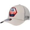 New Era Men's  Khaki Usmnt Established Patch 9forty A-frame Trucker Adjustable Hat In Khaki
