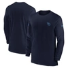 NIKE NIKE NAVY TENNESSEE TITANS SIDELINE COACH PERFORMANCE LONG SLEEVE T-SHIRT