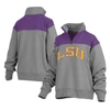 PRESSBOX PRESSBOX GRAY LSU TIGERS AVON FLEECE QUARTER-ZIP JACKET