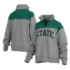 PRESSBOX PRESSBOX GRAY MICHIGAN STATE SPARTANS AVON FLEECE QUARTER-ZIP JACKET