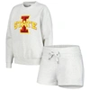 GAMEDAY COUTURE GAMEDAY COUTURE ASH IOWA STATE CYCLONES TEAM EFFORT PULLOVER SWEATSHIRT & SHORTS SLEEP SET