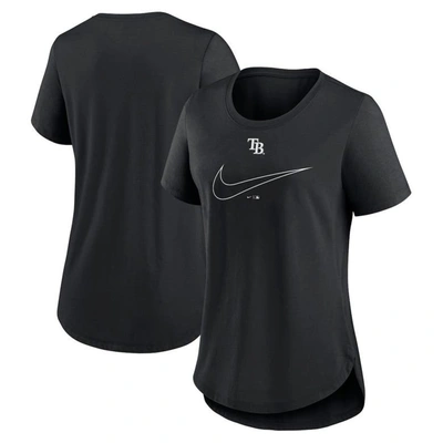 Nike Tampa Bay Rays Big Swoosh  Women's Mlb T-shirt In Black