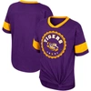 COLOSSEUM GIRLS YOUTH COLOSSEUM PURPLE LSU TIGERS TOMIKA TIE-FRONT V-NECK T-SHIRT