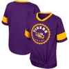 Colosseum Big Girls  Purple Lsu Tigers Tomika Tie-front V-neck T-shirt In Purple