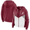 WEAR BY ERIN ANDREWS WEAR BY ERIN ANDREWS CRIMSON ALABAMA CRIMSON TIDE COLORBLOCK FULL-ZIP HOODIE JACKET