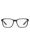 Prada 56mm Rectangular Optical Glasses In Rubber Black
