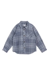 MILES BABY KIDS' GINGHAM CHECK BRUSHED FLANNEL SHIRT