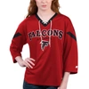 STARTER STARTER RED ATLANTA FALCONS RALLY LACE-UP 3/4 SLEEVE T-SHIRT