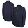 OUTERSTUFF NAVY SEATTLE SEAHAWKS COMBINE AUTHENTIC RAGLAN QUARTER-ZIP TOP