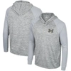 Colosseum Gray Michigan Wolverines Cybernetic Raglan Quarter-zip Hooded Top In Gray