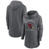 NIKE NIKE HEATHER CHARCOAL ARIZONA CARDINALS RAGLAN FUNNEL NECK PULLOVER HOODIE