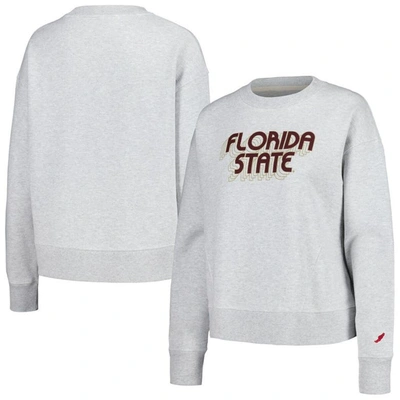 League Collegiate Wear Women's  Ash Florida State Seminoles Boxy Pullover Sweatshirt