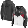 Wear By Erin Andrews Pewter/white Tampa Bay Buccaneers Color Block Light Weight Modest Crop Full-zip In Pewter
