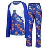 CONCEPTS SPORT CONCEPTS SPORT ROYAL FLORIDA GATORS TINSEL UGLY SWEATER LONG SLEEVE T-SHIRT & PANTS SLEEP SET