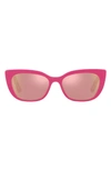 Dolce & Gabbana Dolce&gabbana 49mm Small Mirrored Cat Eye Sunglasses In Rose Gold