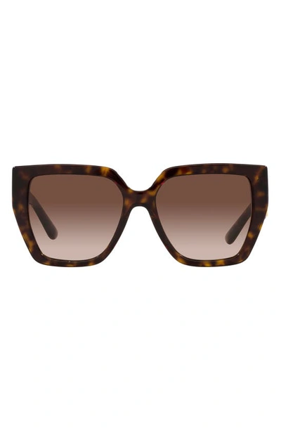Dolce & Gabbana Tortoiseshell Logo-plaque Arm Sunglasses In Brown