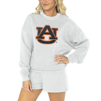 GAMEDAY COUTURE GAMEDAY COUTURE ASH AUBURN TIGERS TEAM EFFORT PULLOVER SWEATSHIRT & SHORTS SLEEP SET