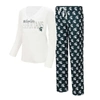 Concepts Sport White/green Michigan State Spartans Long Sleeve V-neck T-shirt & Gauge Pants Sleep S In White