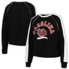 GAMEDAY COUTURE GAMEDAY COUTURE BLACK SOUTH CAROLINA GAMECOCKS BLINDSIDE RAGLAN CROPPED PULLOVER SWEATSHIRT