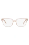 Prada 54mm Rectangular Optical Glasses In Crystal