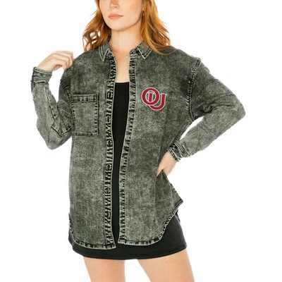 Gameday Couture Women's  Charcoal Oklahoma Sooners Multi-hit Tri-blend Oversized Button-up Denim Jack