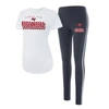 CONCEPTS SPORT CONCEPTS SPORT WHITE/CHARCOAL TAMPA BAY BUCCANEERS SONATA T-SHIRT & LEGGINGS SET