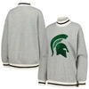 GAMEDAY COUTURE GAMEDAY COUTURE ASH MICHIGAN STATE SPARTANS IN IT TO WIN IT SPORTY MOCK NECK PULLOVER SWEATSHIRT