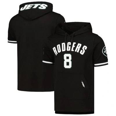 PRO STANDARD PRO STANDARD AARON RODGERS BLACK NEW YORK JETS PLAYER NAME & NUMBER HOODIE T-SHIRT