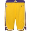 NIKE YOUTH NIKE GOLD LOS ANGELES LAKERS ICON EDITION MESH PERFORMANCE SWINGMAN SHORTS