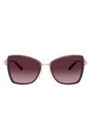 Michael Kors Mk1067b 55 Corsica Square-frame Metal Sunglasses In Rose Gold