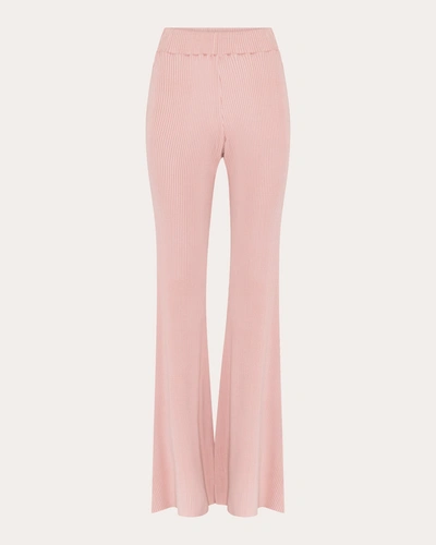 Studio Amelia Women's Giza Rib Flare Pants In Pink