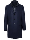 Fay Blue Wool Blend Coat Men In Blue