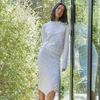 Monrow Merino Wool Cable Knit Sweater In White